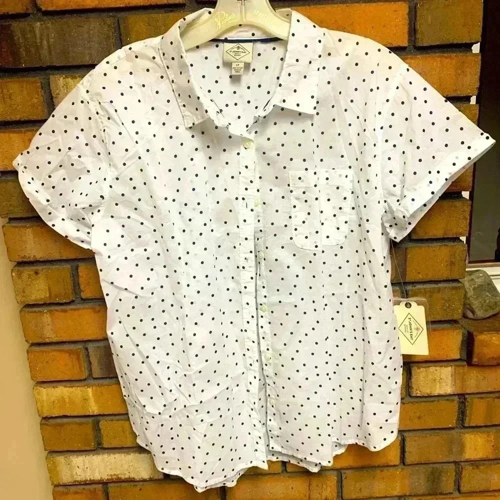 St. John’s Bay Women’s Polka Dot Button Down Blouse